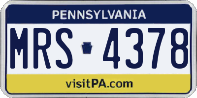 PA license plate MRS4378