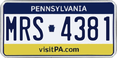 PA license plate MRS4381