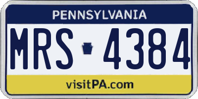 PA license plate MRS4384