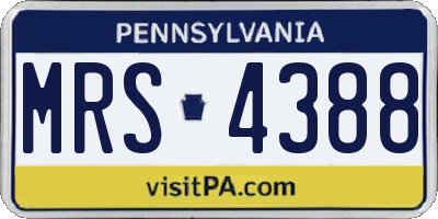 PA license plate MRS4388