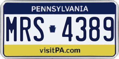 PA license plate MRS4389