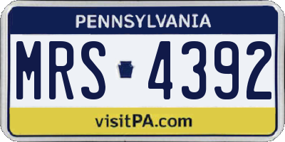PA license plate MRS4392