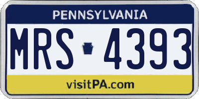 PA license plate MRS4393