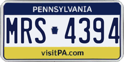 PA license plate MRS4394