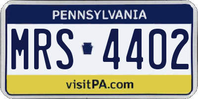 PA license plate MRS4402