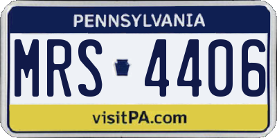 PA license plate MRS4406