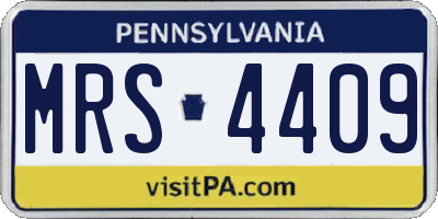 PA license plate MRS4409