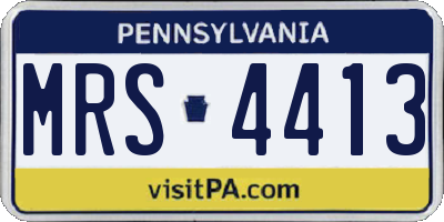 PA license plate MRS4413