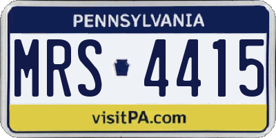PA license plate MRS4415