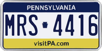 PA license plate MRS4416