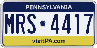 PA license plate MRS4417