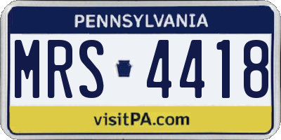 PA license plate MRS4418