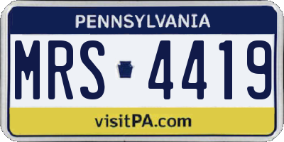 PA license plate MRS4419