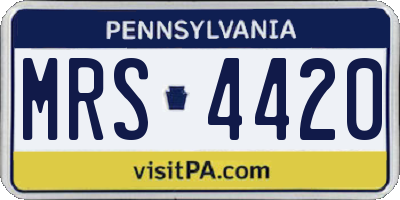 PA license plate MRS4420