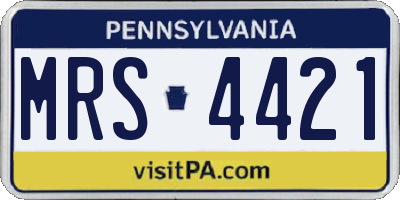 PA license plate MRS4421