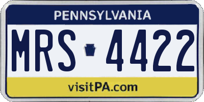 PA license plate MRS4422