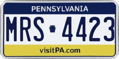 PA license plate MRS4423