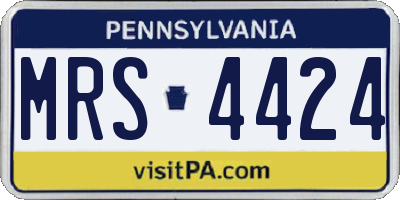 PA license plate MRS4424