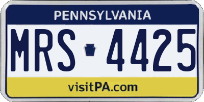 PA license plate MRS4425