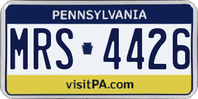 PA license plate MRS4426