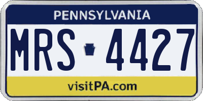 PA license plate MRS4427