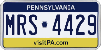 PA license plate MRS4429