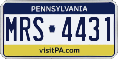 PA license plate MRS4431