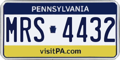 PA license plate MRS4432