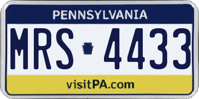 PA license plate MRS4433