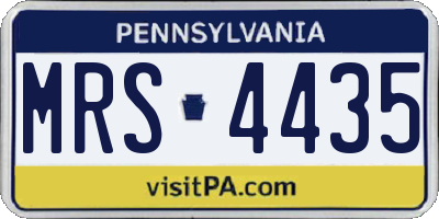 PA license plate MRS4435