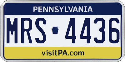 PA license plate MRS4436