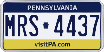 PA license plate MRS4437