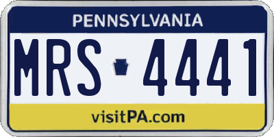 PA license plate MRS4441