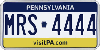 PA license plate MRS4444