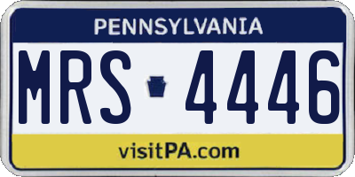 PA license plate MRS4446