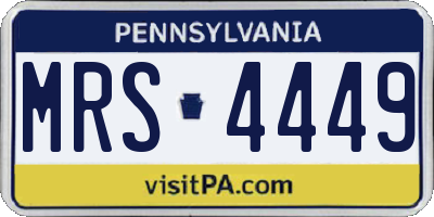 PA license plate MRS4449