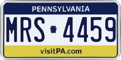 PA license plate MRS4459