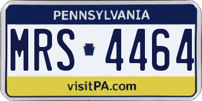 PA license plate MRS4464