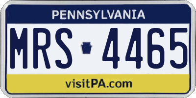 PA license plate MRS4465