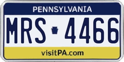PA license plate MRS4466
