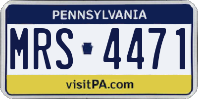 PA license plate MRS4471