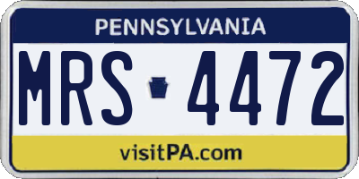 PA license plate MRS4472