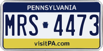 PA license plate MRS4473