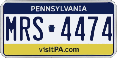 PA license plate MRS4474
