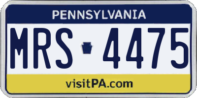PA license plate MRS4475