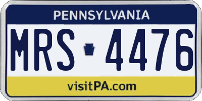PA license plate MRS4476