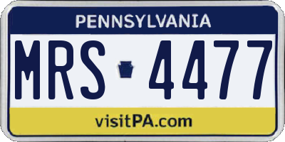 PA license plate MRS4477