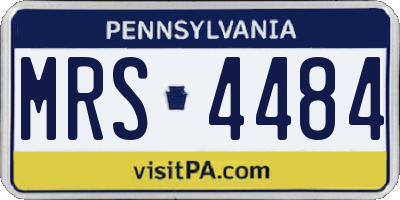 PA license plate MRS4484