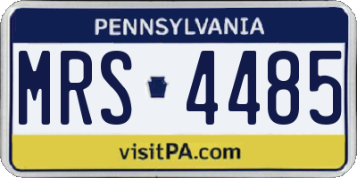 PA license plate MRS4485