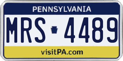 PA license plate MRS4489